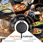 Overmont Olla de Hierro Fundido Horno Holandés con Mango Largo para Cocina Camping