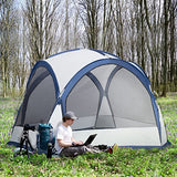 Outsunny Tienda de Campaña para 6-8 Personas con 4 Mosquiteros 2 Paneles de Tela Oxford y Bolsa de Transporte para Camping Senderismo Viajes 350x350x230 cm Blanco y Azul