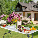 Kesser® Mesa Plegable de plástico 183 x 76 cm Mesa de Camping Mesa de Fiesta Mesa Plegable Mesa de jardín para jardín, terraza y balcón Plegable 6 Personas Incluye asa, Blanco