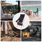 WOLTU Silla de Camping Silla Plegable Ultraligera y Portátil con Bolsa de Transporte, Silla para Acampar Fácil Transporte, para Playa,Pesca y Acampada Soporta hasta 140 KG Rojo + Negro CPS8133rt