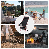 WOLTU Silla de Camping Silla Plegable Ultraligera y Portátil con Bolsa de Transporte, Silla para Acampar Fácil Transporte, para Playa,Pesca y Acampada Soporta hasta 140 KG Rojo + Negro CPS8133rt