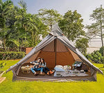 Ballsea Tienda de campaña para 4 Personas, Tienda Hexagonal, Hecha de Tela Oxford, Suelo de PVC, Transpirable e Impermeable 3,5 x 2,5 x 2,1m