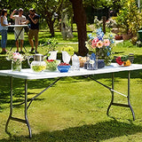 Pack 2 Mesas Plegables Portátiles Rectangulares de 180 cm | 7house | Mesa Multiusos: Camping, Eventos en Espacios Exteriores o Interiores | Mesa Resina y Patas Acero | 4-6 Personas y Carga de 150kg