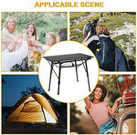 Nestling® 91 x 52cm Mesa para Acampada, Mesa Plegable De Aluminio, Altura Regulable,Al Aire Libre, Picnic/Barbacoa + (HombroPack) Negro