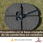 Outsunny Base para Sombrilla en 4 Partes Rellenable de Arena y Agua Desmontable para Jardín Patio al Aire Libre 100x100x10,5 cm Café