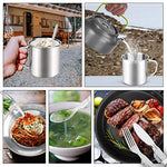 Odoland 16 Piezas Juego de Utensilios de Cocina para Camping Incl. 2 x Ollas Camping, 2 x Sartén de Aluminio, Estufa de Camping y 2X Taza de Acero Inoxidable - Kit de Camping