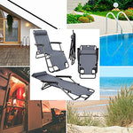 AMANKA - Tumbona Plegable con Reposacabezas, Reposapiernas y Respaldo Reclinable | 153 cm Gris