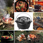 OVERMONT Dutch Oven Olla Holandesa de Hierro Fundido con Elevador