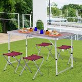 Outsunny Mesa Maleta 4 Tabures 120cm