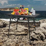 Nestling® 91 x 52cm Mesa para Acampada, Mesa Plegable De Aluminio, Altura Regulable,Al Aire Libre, Picnic/Barbacoa + (HombroPack) Negro