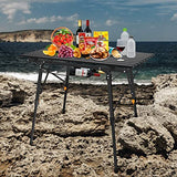 Nestling® 91 x 52cm Mesa para Acampada, Mesa Plegable De Aluminio, Altura Regulable,Al Aire Libre, Picnic/Barbacoa + (HombroPack) Negro