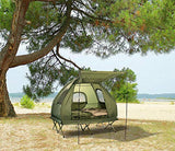 Semptec Urban Survival Technology Cama de Camping: Tienda Doble 4en1, Cama de Campamento, 2 Sacos de Dormir de Invierno, Colchón, Proteccion Solar (Cama de Campamento con Tienda)