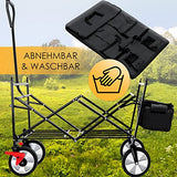 KESSER® Carro de Mano Plegable con Techo Carro de Mano para el Transporte de Equipos | Incluye 2 Bolsillos de Malla y un Bolsillo Exterior | Neumáticos de Goma Maciza | 100 kg Capacidad