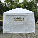 Outsunny Carpa Plegable en Acordeon 4 Paneles Laterales 2 Cortinas +Bolsa Transporte 5,91x2,97x2,55 m Blanco