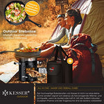 KESSER® Horno de cohetes con sartén de hierro fundido con bolsa de transporte