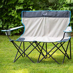Skandika Double Folding Chair- Sofa de Camping Plegable con Portavasos