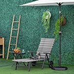 Outsunny Tumbona de Jardín de Ratán 192x74x55 cm con Respaldo Reclinable en 7 Posiciones Reposabrazos y Ruedas Marco de Aluminio para Patio Terraza Balcón Gris
