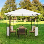 Outsunny Carpa 3x3x2.6m Cenador Jardin Marco de Acero y 4 Paraviento Lateral Color Crema