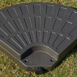 Outsunny Base para Sombrilla en 4 Partes Rellenable de Arena y Agua Desmontable para Jardín Patio al Aire Libre 100x100x10,5 cm Café