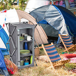 Relaxdays Armario de Camping Plegable con asa, Almacenamiento Estable para Cocina de Camping, 96 x 53,5 x 53 cm, Color Gris