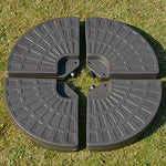Outsunny Base para Sombrilla en 4 Partes Rellenable de Arena y Agua Desmontable para Jardín Patio al Aire Libre 100x100x10,5 cm Café