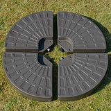 Outsunny Base para Sombrilla en 4 Partes Rellenable de Arena y Agua Desmontable para Jardín Patio al Aire Libre 100x100x10,5 cm Café