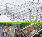RoseFlower® Portátil Parrilla para Barbacoa de Acero Inoxidable con Mango de Madera Resistente al Calor