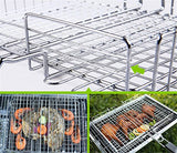 RoseFlower® Portátil Parrilla para Barbacoa de Acero Inoxidable con Mango de Madera Resistente al Calor