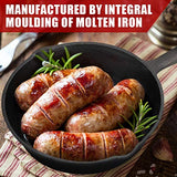 Overmont Pre-sazonado Sartén Ollas de Hierro Fundido para Freír, Utensilios de Cocina Seguros para Estufa, Barbacoa, Fogata, Varios Tamaños, Negro