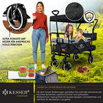 Kesser® Carro de Mano Plegable Modelo GTS-9100 con Techo, Carro de Transporte Plegable con 2 Sistemas de Cinturones de 3 Puntos, neumáticos de Goma Maciza de 360Ḟ (Schwarz/Grau)