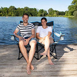 Skandika Double Folding Chair- Sofa de Camping Plegable con Portavasos