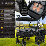 Kesser® Carro de Mano Plegable Modelo GTS-9100 con Techo, Carro de Transporte Plegable con 2 Sistemas de Cinturones de 3 Puntos, neumáticos de Goma Maciza de 360Ḟ (Schwarz/Grau)