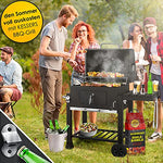 KESSER® Grill, Carro de Parrilla de carbón XXL con Tapa, Ruedas, Mango de Acero Inoxidable, Rejilla y termómetro, Carro de Parrilla de carbón Grande, Barbacoa, Camping, terraza, jardín. (Schwarz)