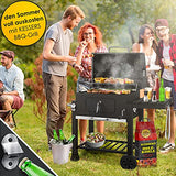 KESSER® Grill, Carro de Parrilla de carbón XXL con Tapa, Ruedas, Mango de Acero Inoxidable, Rejilla y termómetro, Carro de Parrilla de carbón Grande, Barbacoa, Camping, terraza, jardín. (Schwarz)